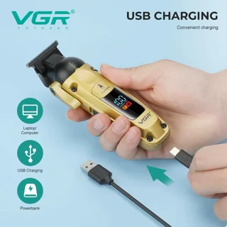 ماشین اصلاح مدل VGR V-274 با تیغه تیتانیوم و نمایشگر LED